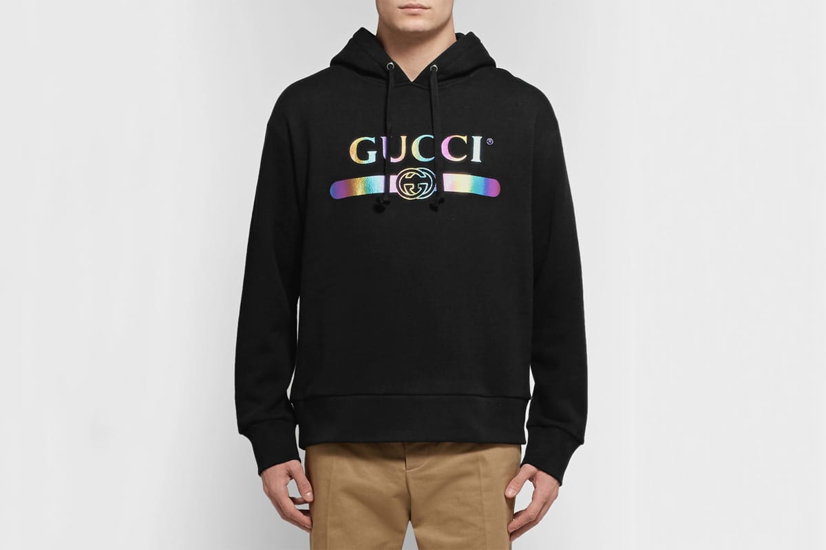 Gucci Holographic Logo-Print Hoodie 