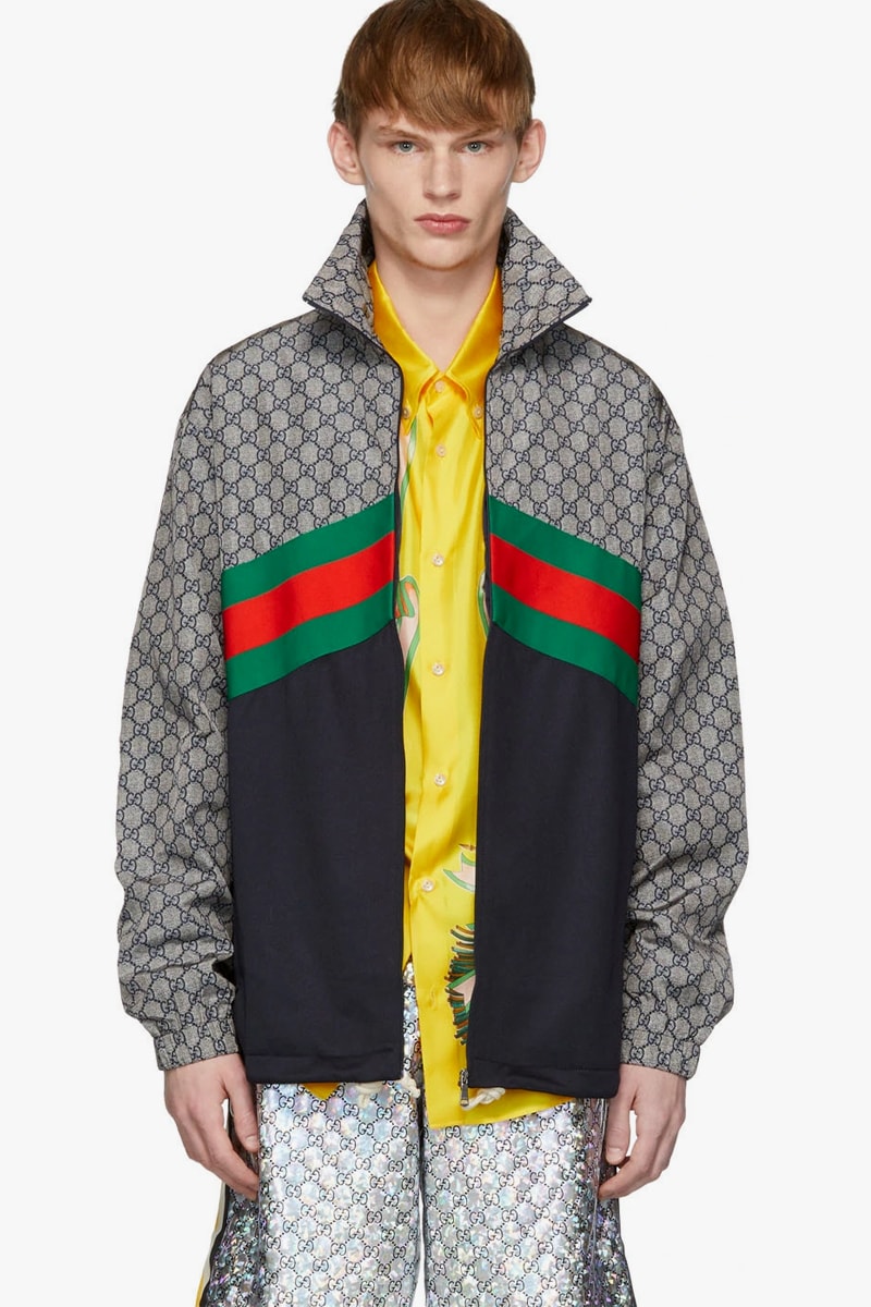 Gucci Multicolor Oversized Technical Track Jacket Release Info Date GG red green Ssense