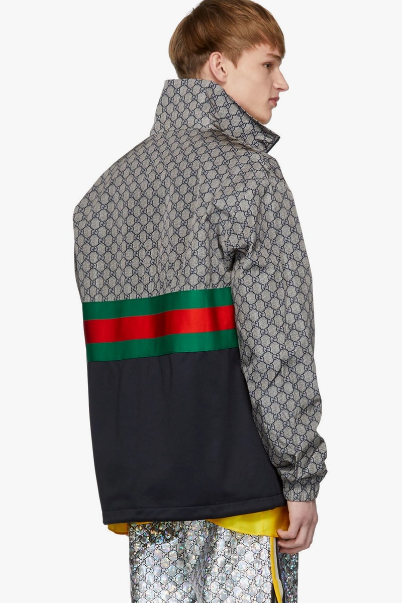 Gucci Multicolor Oversized Technical Track Jacket Release Info Date GG red green Ssense