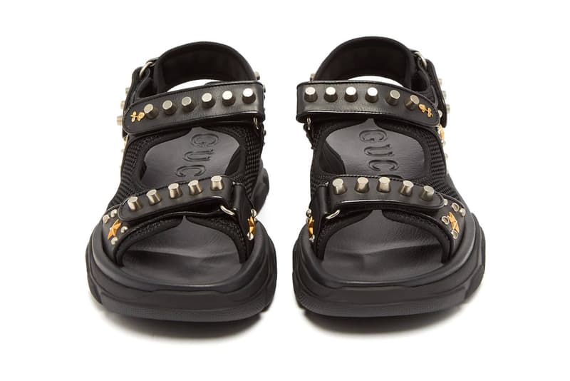 Gucci Resort 2019 Aguru Studded Leather Sandals Alessandro Michele sandals footwear summer resort leather metal studs open toe premium luxury 