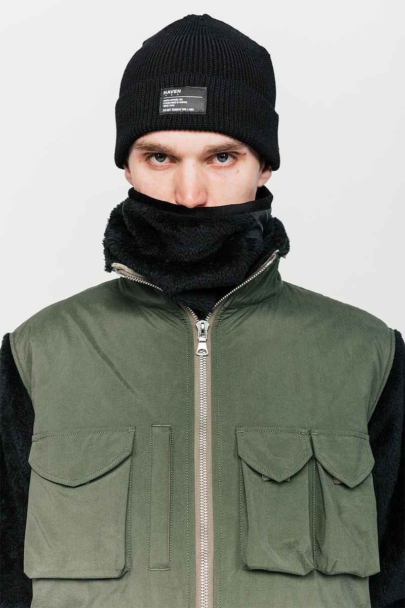 HAVEN Fall Winter 2019 Collection Lookbook Toronto Vancouver Canada Jacket Vest Sweater Shirt Beanie Pants Primaloft CORDURA Polartec