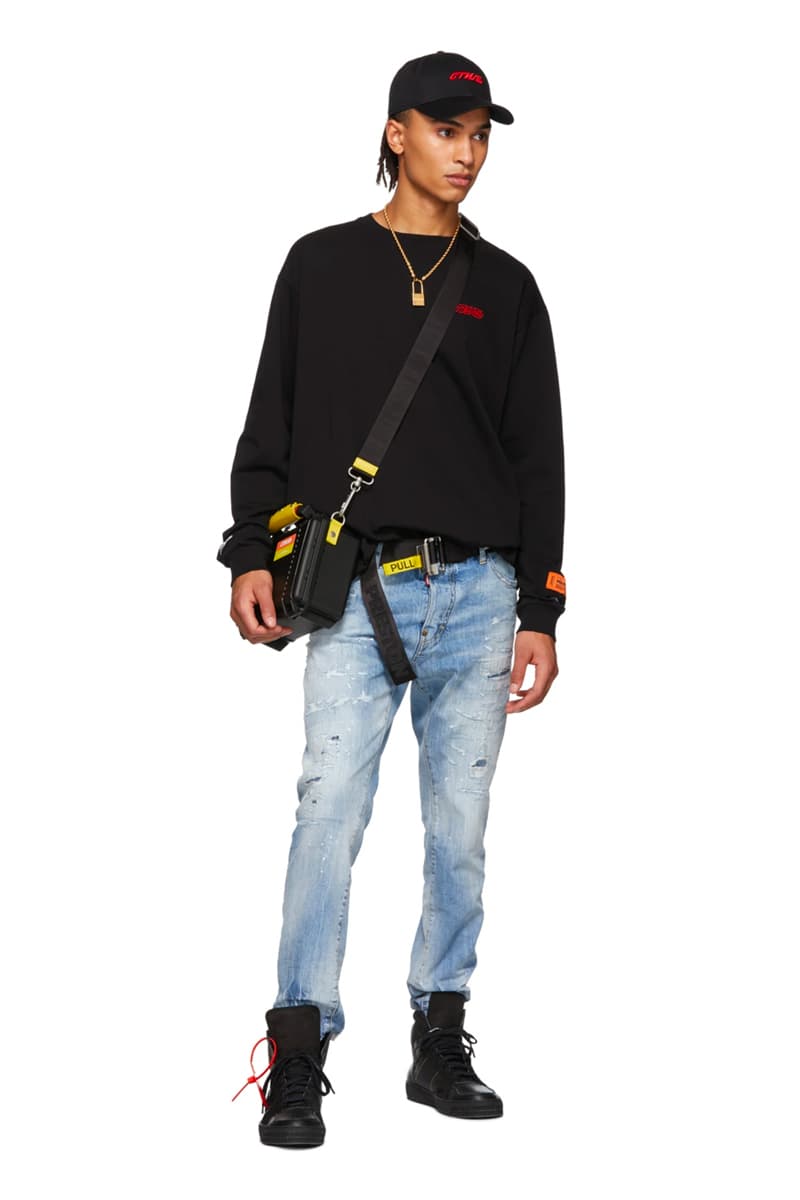 Heron Preston Black Tool Bag Release Plastic Info Plastic date Purse Yellow Orange Strap Industrial