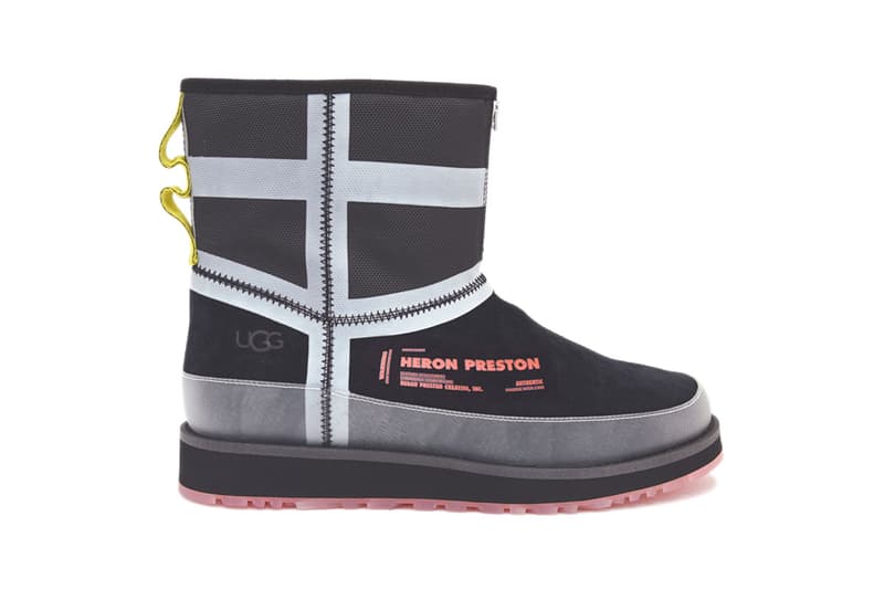 Heron Preston UGG Fall winter 2019 Collaboration Shoes Classic Short Front Zip HP Black Mini Urban Tech Orange Tasman HP Dune colorways release info date price 