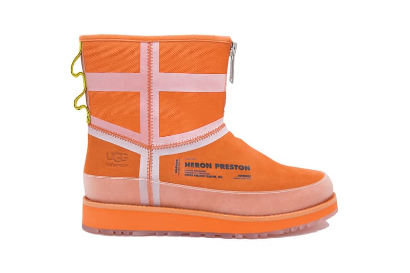 Heron Preston UGG Fall winter 2019 Collaboration Shoes Classic Short Front Zip HP Black Mini Urban Tech Orange Tasman HP Dune colorways release info date price 