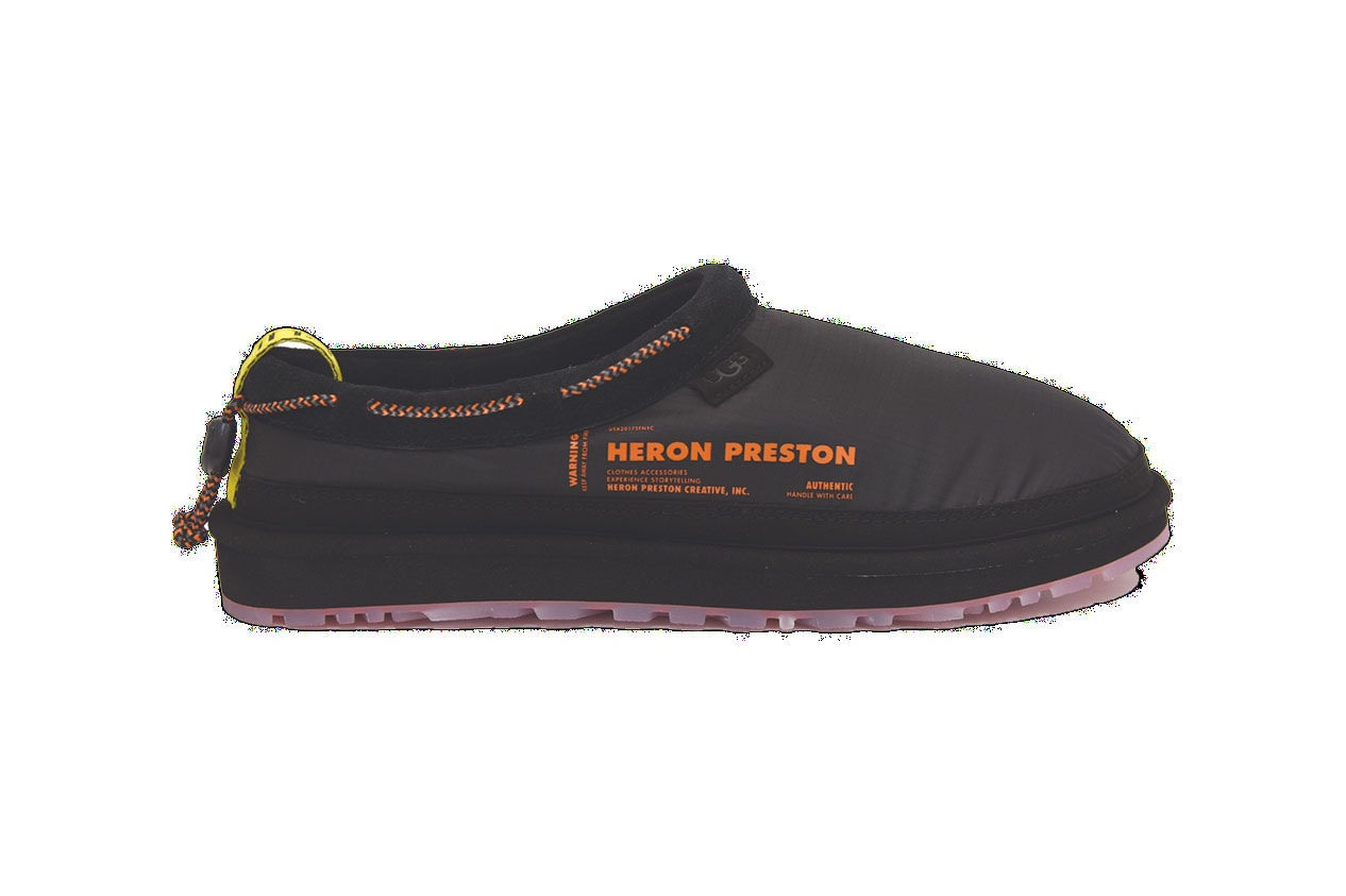 Heron Preston UGG Fall winter 2019 Collaboration Shoes Classic Short Front Zip HP Black Mini Urban Tech Orange Tasman HP Dune colorways release info date price 