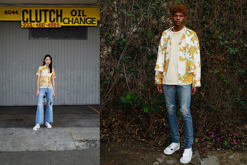 John Elliott Spring/Summer 2019 Lookbook basics staples sweats denim collection release info pricing date jewelry acceessories jackets sweaters los angeles M.A.R.S bougainvillea flowers made in LA 