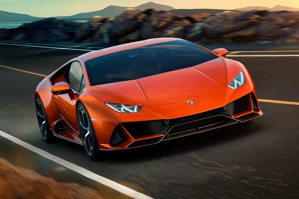 Lamborghini Huracan EVO 2019 pictures images photos pics orange details info information release date horsepower speed mph miles per hour specs specifications technical retail price cost