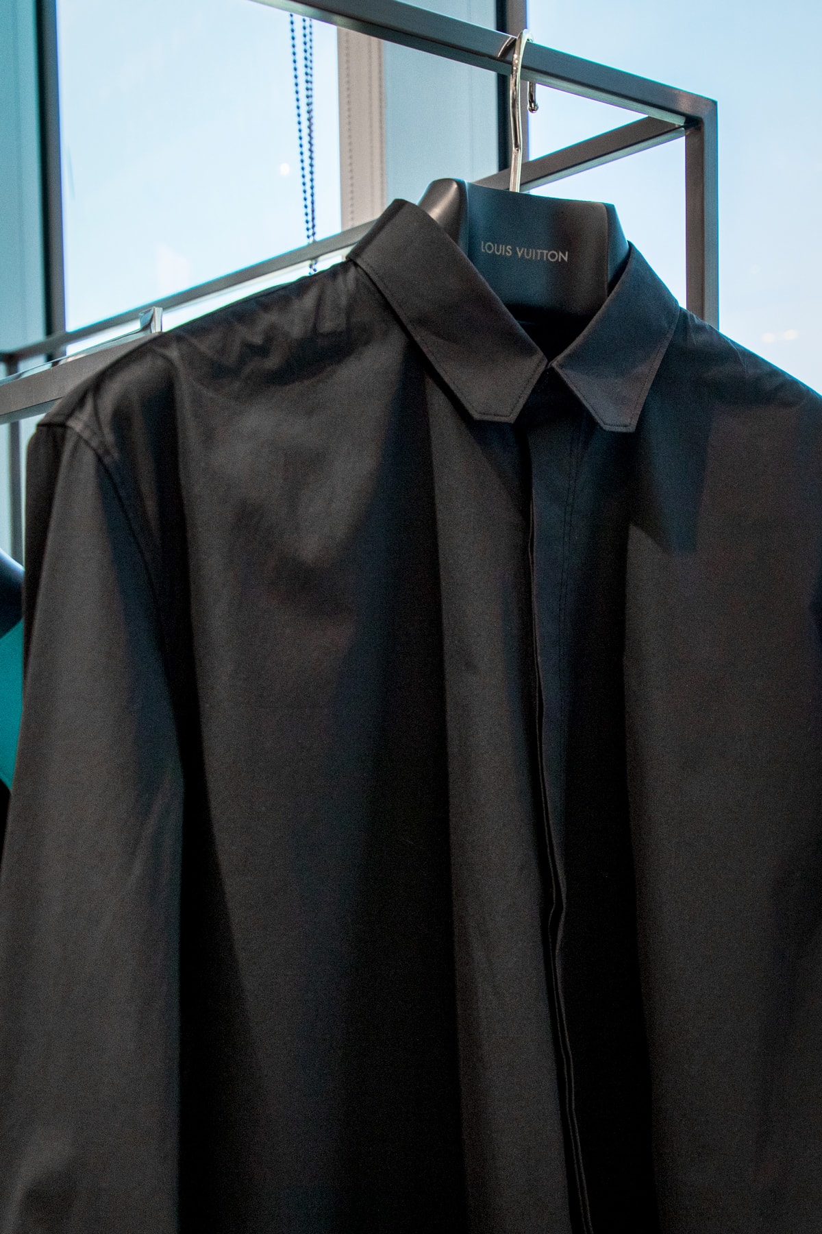 Auth Louis Vuitton Button Up Dress Shirt M Gray Monogram Men