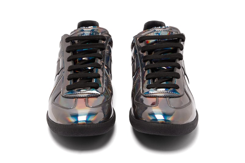 Maison Margiela Drops Iridescent Replica Sneaker maison martin margiela iridescent patent leather release date info pricing stockist matchesfashion