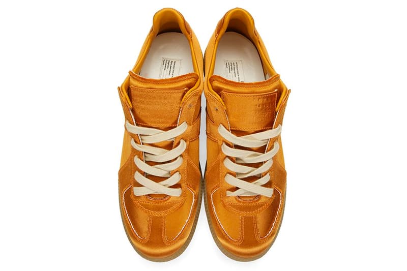 Maison Margiela Launches Three New Satin Replica Sneakers metallic orange light turquoise blue triple black images drop release date prices ssense footwear