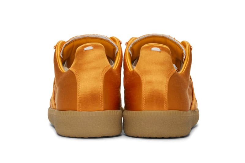 Maison Margiela Launches Three New Satin Replica Sneakers metallic orange light turquoise blue triple black images drop release date prices ssense footwear