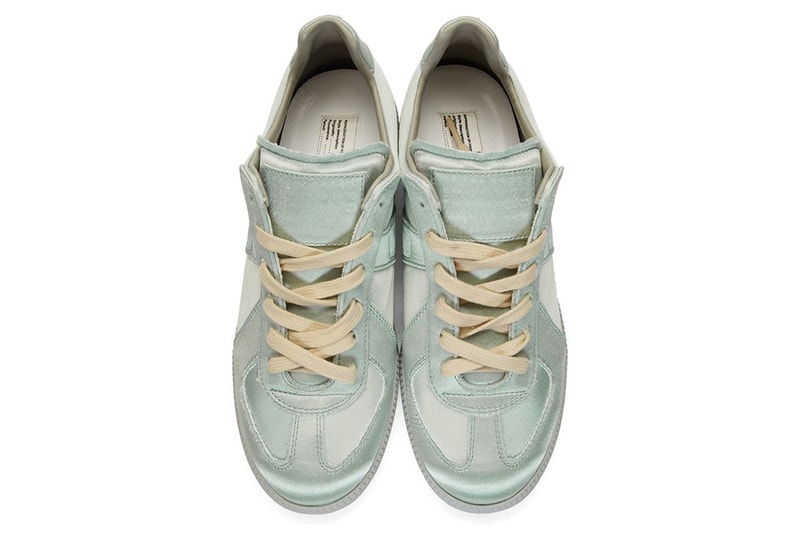 Maison Margiela Launches Three New Satin Replica Sneakers metallic orange light turquoise blue triple black images drop release date prices ssense footwear 