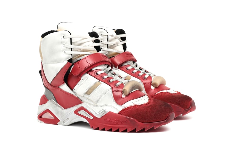 Maison Margiela Retro Fit High-Top Sneakers Red Green