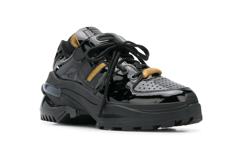 Maison Margiela Retro Fit Lo Top Black Sneaker Release Info price patent leather