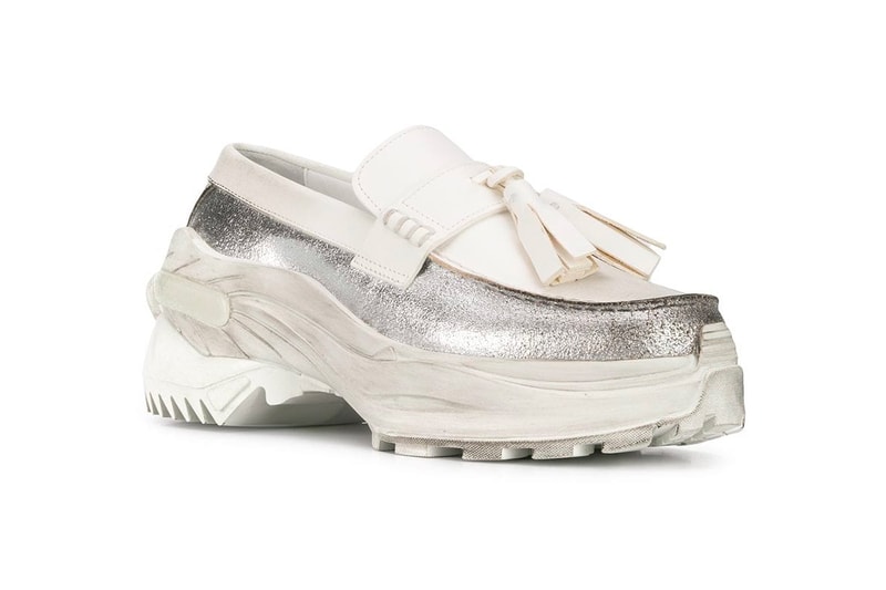 Maison Margiela White/Silver Ridged-Sole Loafers  farfetch S37WR0125P2414 rubber leather chunky sneaker trend sneaker release info pricing stockist 