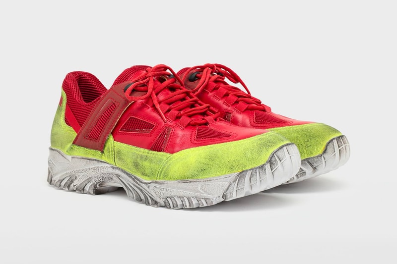 Maison Margiela Security Dirty Treatment Sneaker Release calfskin suede mesh chunky rubber price 