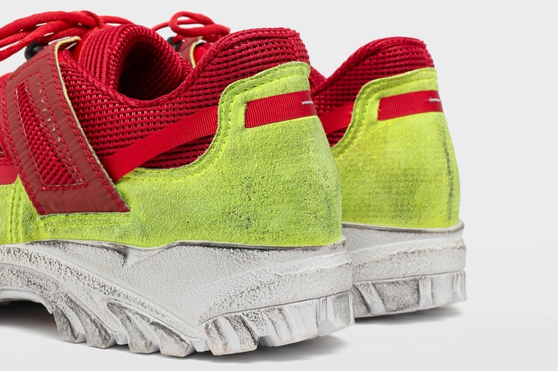 Maison Margiela Security Dirty Treatment Sneaker Release calfskin suede mesh chunky rubber price 