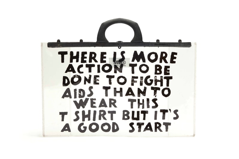 Maison Margiela Remodels Charity T-Shirt to Fight AIDS spring summer 2019 collection shoulder plastic bag release date images info OTB foundation AIDES