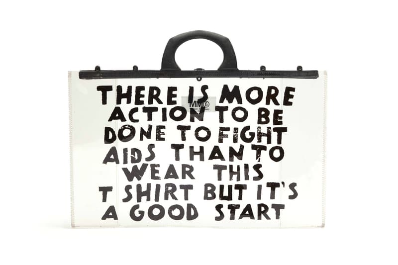 Maison Margiela Remodels Charity T-Shirt to Fight AIDS spring summer 2019 collection shoulder plastic bag release date images info OTB foundation AIDES