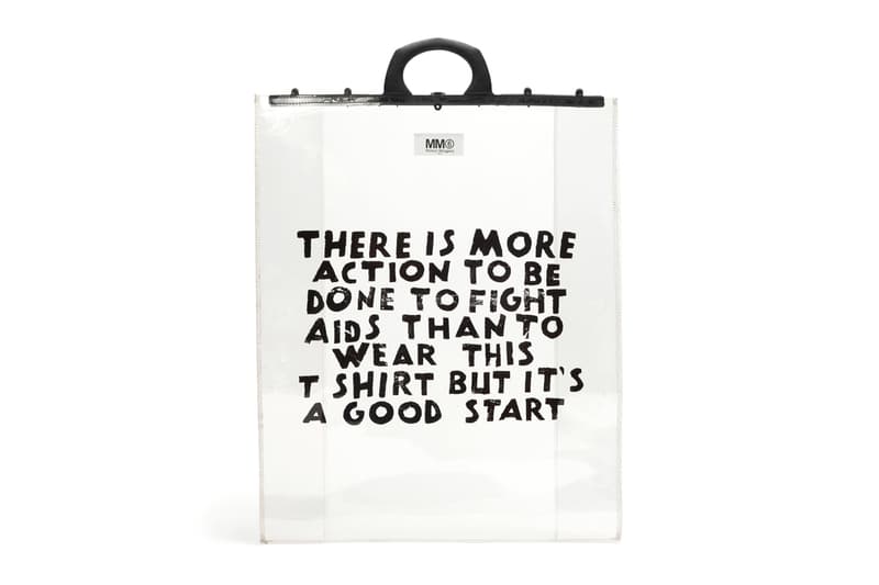 Maison Margiela Remodels Charity T-Shirt to Fight AIDS spring summer 2019 collection shoulder plastic bag release date images info OTB foundation AIDES