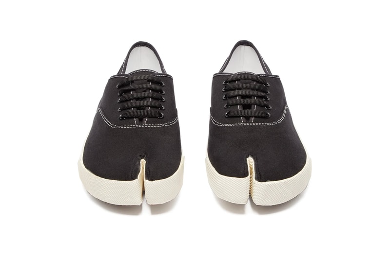 Maison Margiela Spring Summer 2019 Tabi Shoes footwear sneakers leather loafers printed canvas trainers split toe low top high top coated suede info release Date Boots