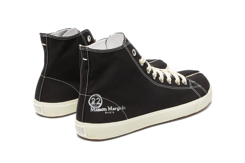 Maison Margiela Spring Summer 2019 Tabi Shoes footwear sneakers leather loafers printed canvas trainers split toe low top high top coated suede info release Date Boots
