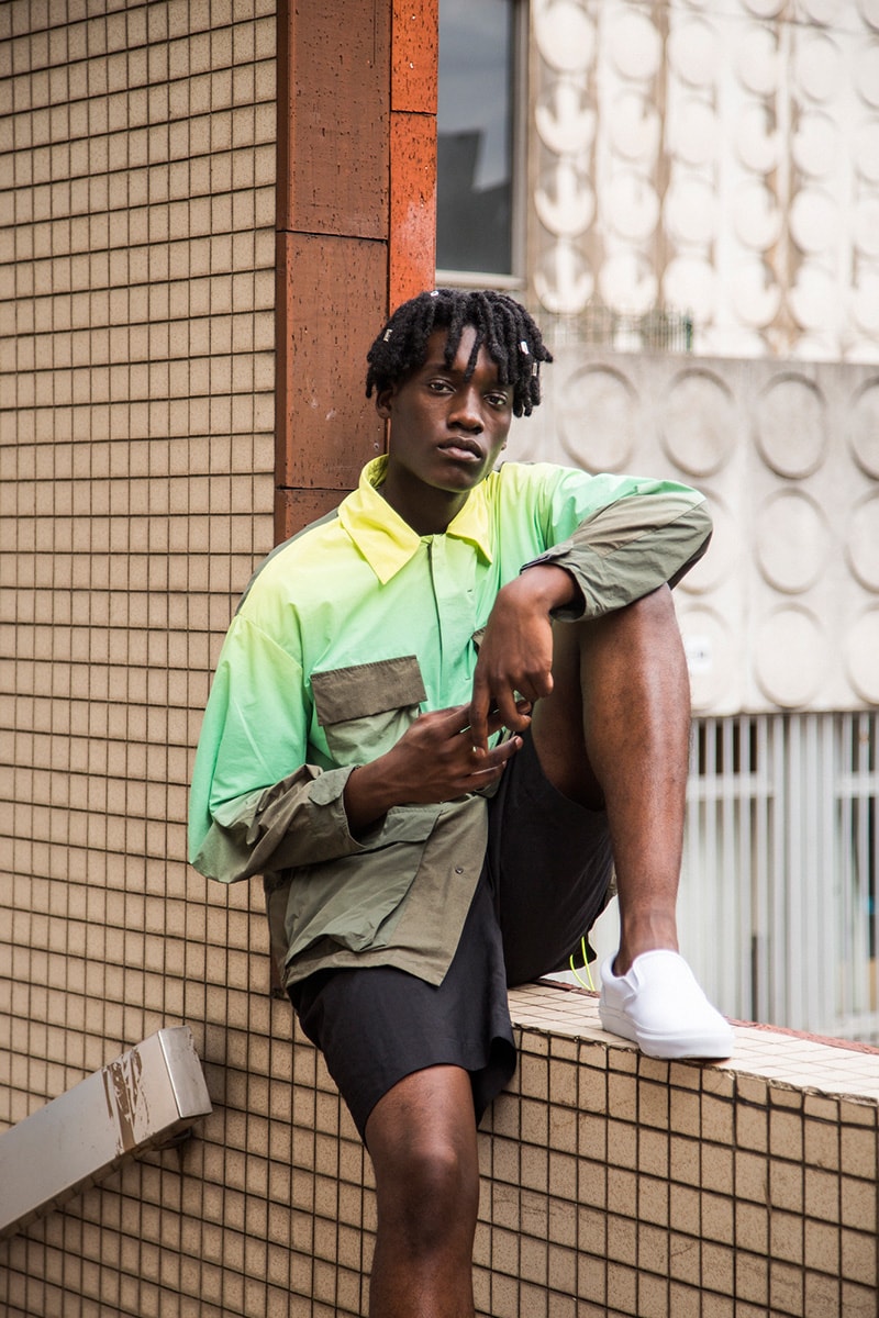 MINOTAUR Spring/Summer 2019 Lookbook gradient jackets army wrinkles ventilation coat coveral menswear collection ss19 fly knit polo dc-t flyknit m51 