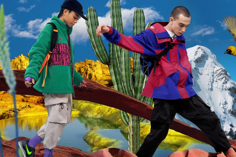 Nike ACG Spring 2019 Collection Lookbook Dri-FIT GORE-TEX Fleece Anorak Jacket purple green burgundy cap pants All Conditions Gear