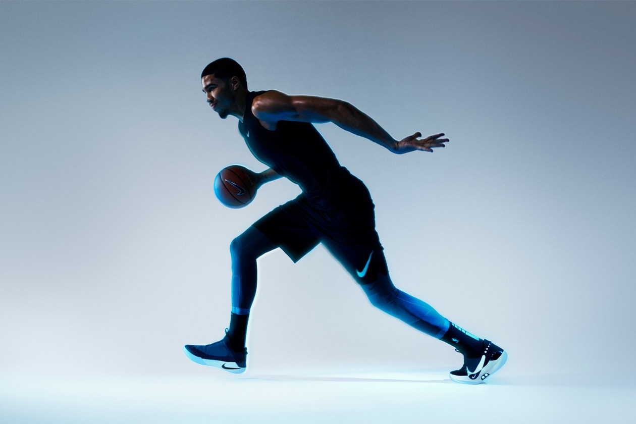 Nike Adapt BB Self Lacing Basketball Sneaker sneakers shoes fitadapt power app smartphone lights fit flywire flyknit jason tatum