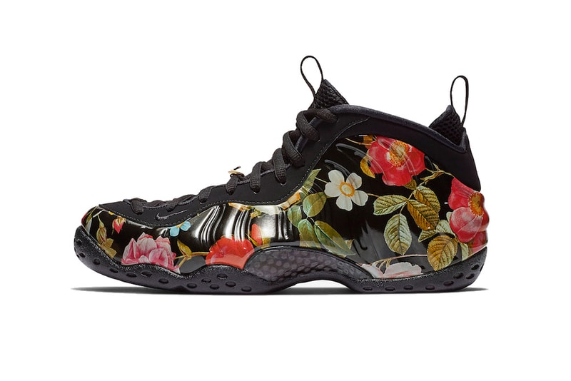 nike air foamposite one floral black black white 2019 february footwear nike basketball nike sportswear