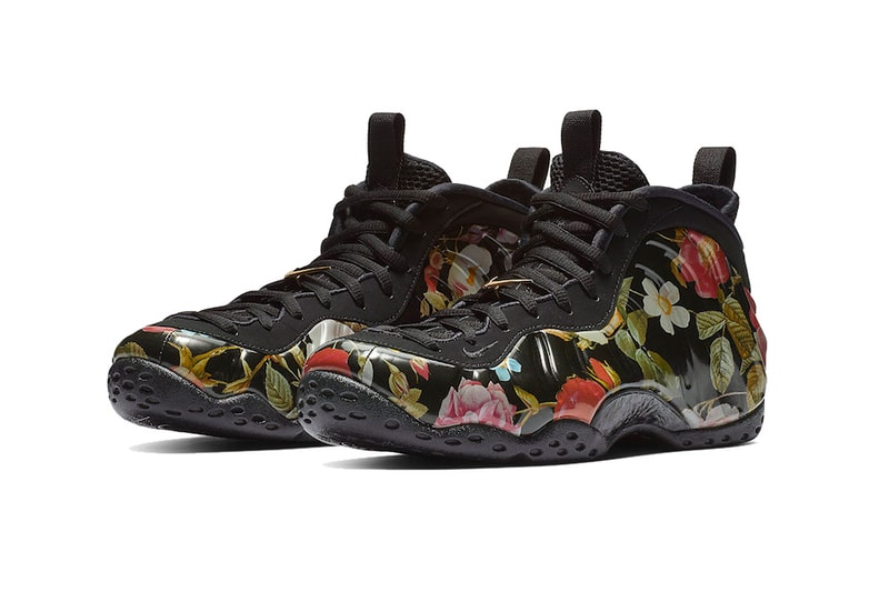 nike air foamposite one floral black black white 2019 february footwear nike basketball nike sportswear