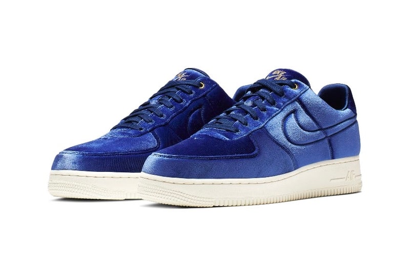 Nike Air Force 1 Receives a Velour Upgrade release drop date images price blue void pink rise black velvet footwear sneakers