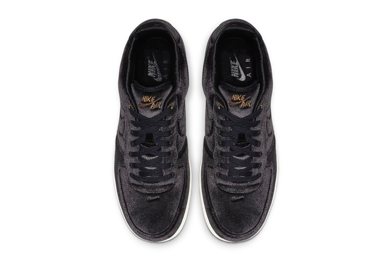Nike Air Force 1 Receives a Velour Upgrade release drop date images price blue void pink rise black velvet footwear sneakers