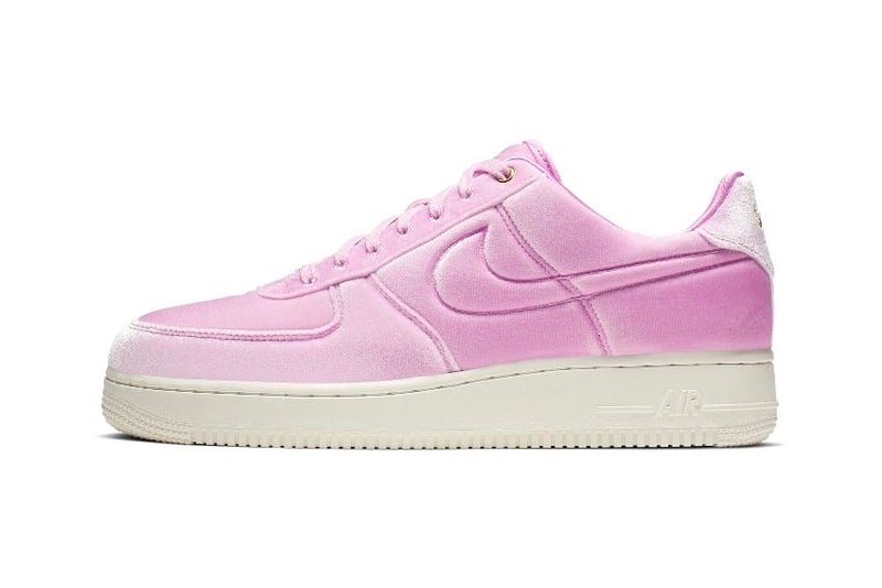 Nike Air Force 1 Receives a Velour Upgrade release drop date images price blue void pink rise black velvet footwear sneakers