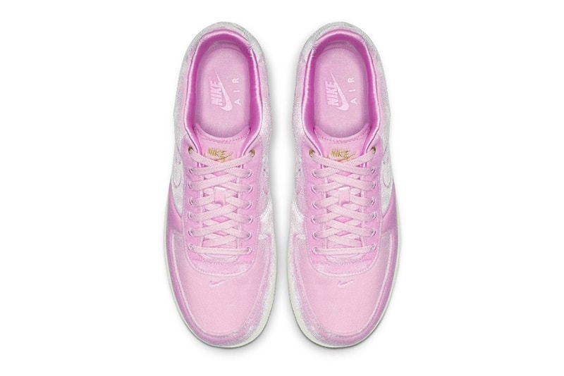 Nike Air Force 1 Receives a Velour Upgrade release drop date images price blue void pink rise black velvet footwear sneakers