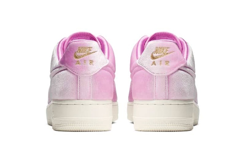 Nike Air Force 1 Receives a Velour Upgrade release drop date images price blue void pink rise black velvet footwear sneakers