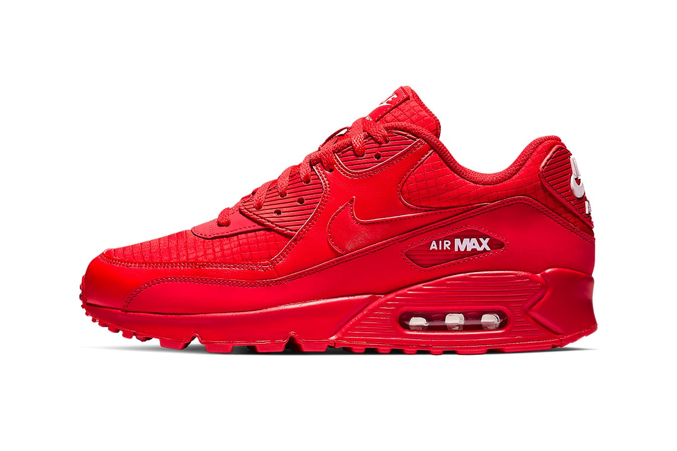 nike air max 90 all red on feet