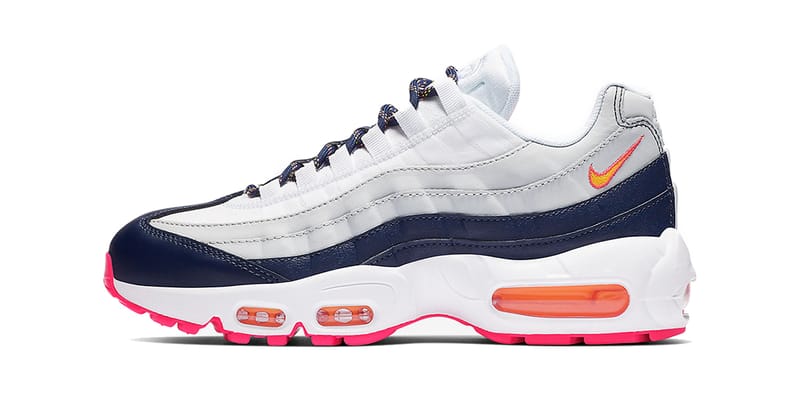 orange and navy blue air max