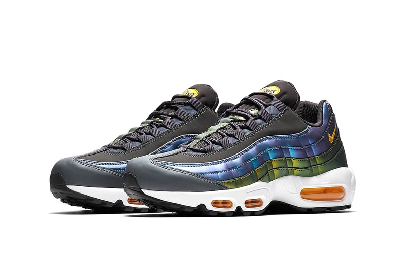 A Pearlescent Palette Covers the Shell of Nike's Air Max 95 drop release date info detail price images footwear sportswear blue gold yellow