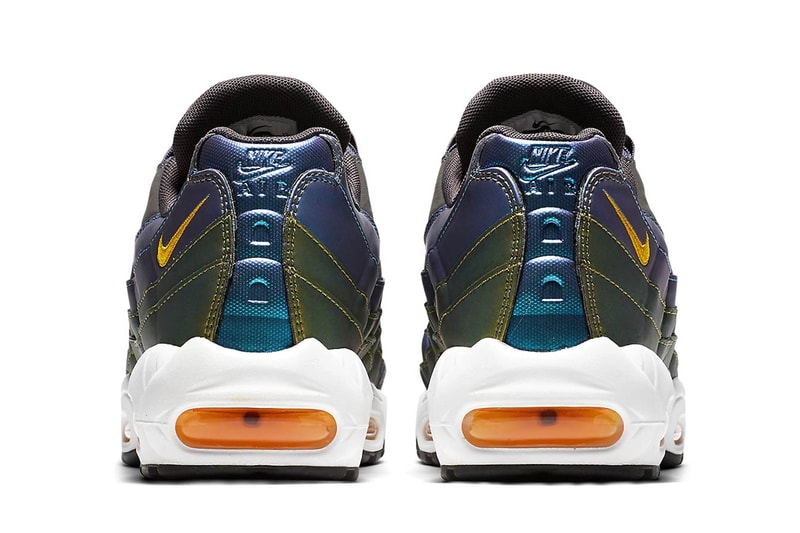 A Pearlescent Palette Covers the Shell of Nike's Air Max 95 drop release date info detail price images footwear sportswear blue gold yellow