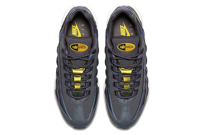A Pearlescent Palette Covers the Shell of Nike's Air Max 95 drop release date info detail price images footwear sportswear blue gold yellow