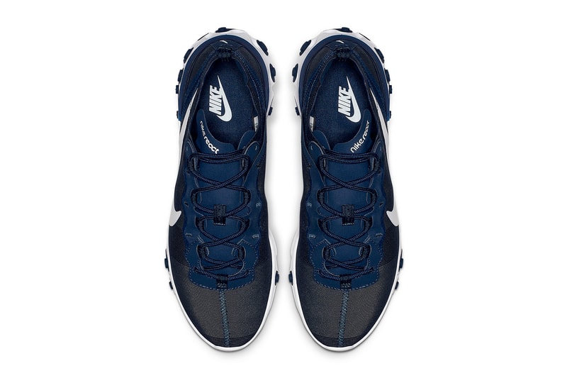 Nike React Element 55 “Midnight Navy” Release swoosh