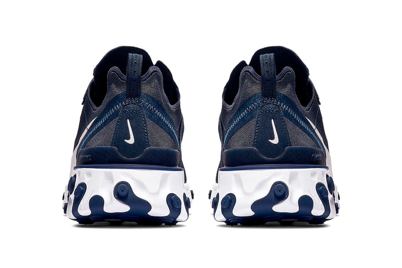 Nike React Element 55 “Midnight Navy” Release swoosh