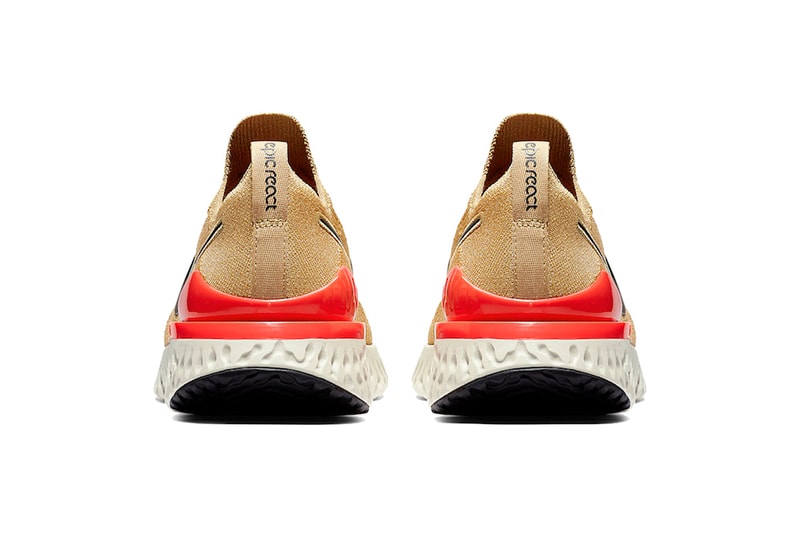 nike epic react flyknit 2 Club Gold Metallic Gold Black Red Orbit Desert Orange 2019 january nike running footwear