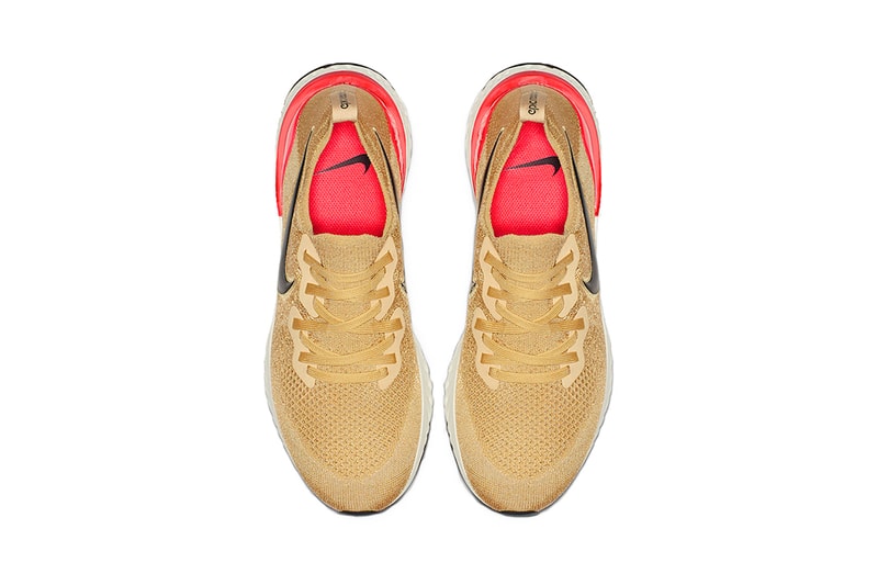 nike epic react flyknit 2 Club Gold Metallic Gold Black Red Orbit Desert Orange 2019 january nike running footwear