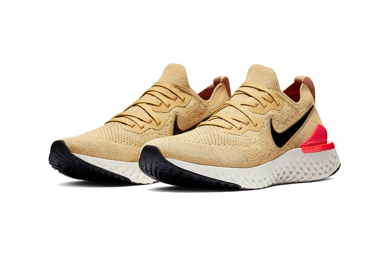 nike epic react flyknit 2 Club Gold Metallic Gold Black Red Orbit Desert Orange 2019 january nike running footwear