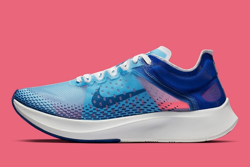Nike Zoom Fly SP fast indigo fog red orbit release date blue sneakers shoes release date info buy 2019 cost price january fall winter fw18 spring ss19 details pictures pics imagery images pink womens female