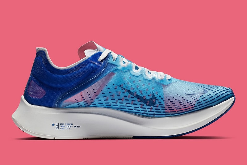 Nike Zoom Fly SP fast indigo fog red orbit release date blue sneakers shoes release date info buy 2019 cost price january fall winter fw18 spring ss19 details pictures pics imagery images pink womens female