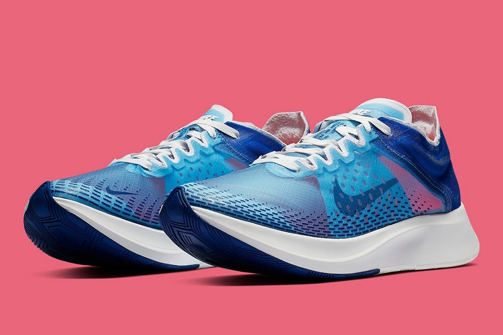 Nike Zoom Fly SP fast indigo fog red orbit release date blue sneakers shoes release date info buy 2019 cost price january fall winter fw18 spring ss19 details pictures pics imagery images pink womens female