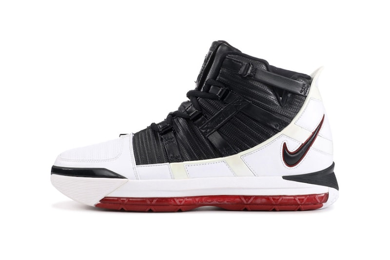 nike zoom lebron 3 home 2019 february footwear lebron james nike basketball black white varsity crimson